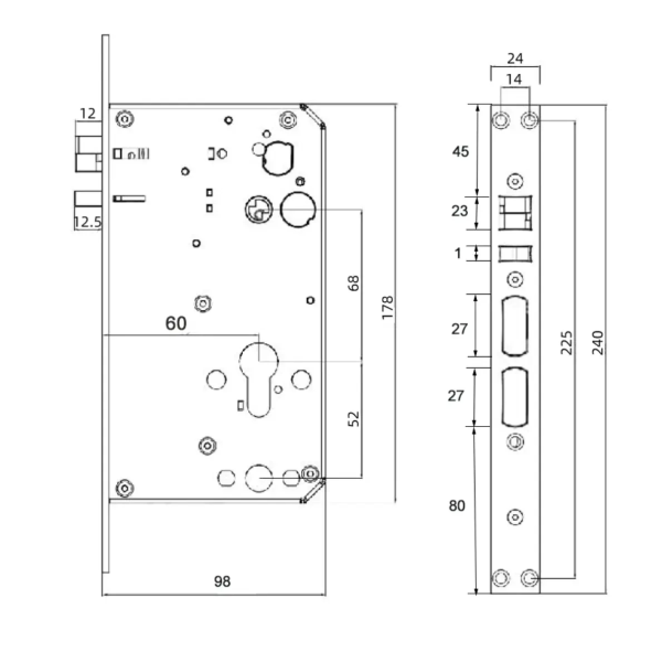 Умный дверной биометрический замок SEVEN LOCK SL-7775BF black