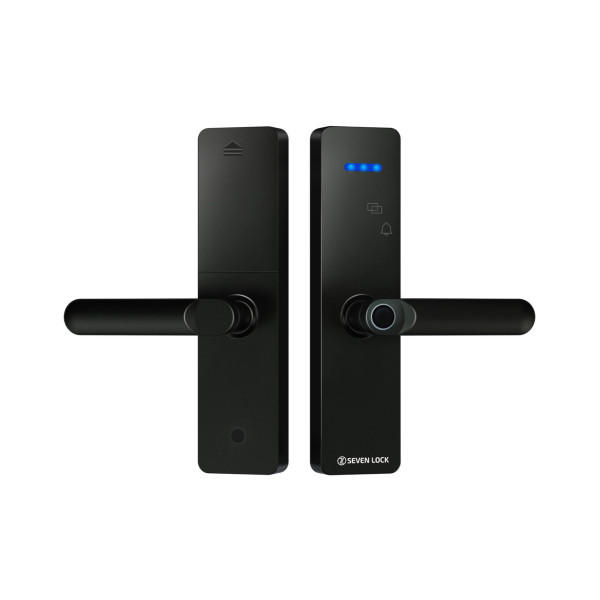 Умный дверной биометрический замок SEVEN LOCK SL-7740BF black (врезная часть 5050)