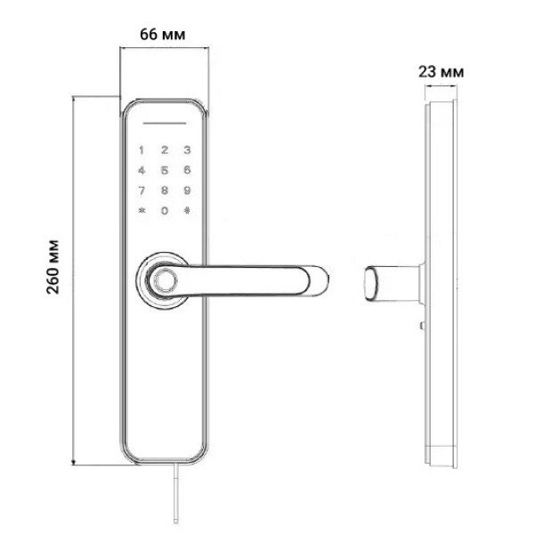Умный дверной биометрический замок SEVEN LOCK SL-7740BF grey (врезная часть 5050)