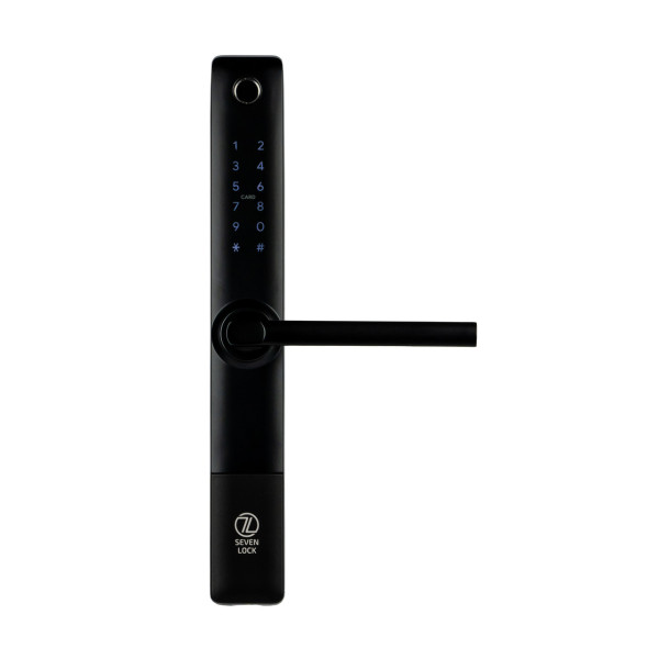 Умный дверной биометрический замок SEVEN LOCK SL-7762BF black (без врезной части)