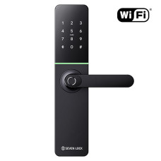 Умный дверной биометрический замок SEVEN LOCK SL-7779BFW black (без врезной части)