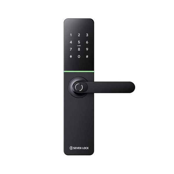 Умный дверной биометрический замок SEVEN LOCK SL-7779BFW black (без врезной части)