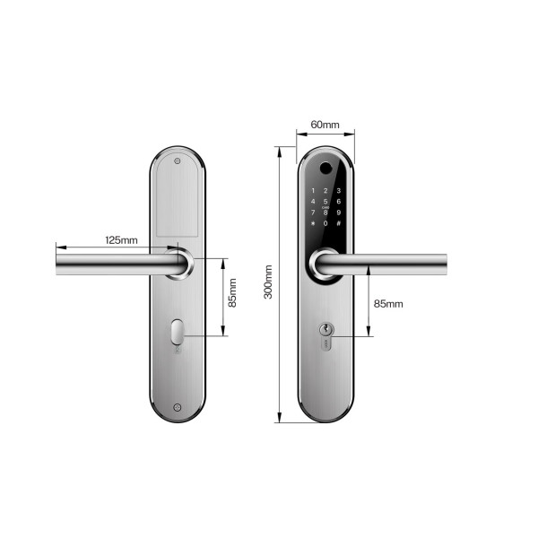 Умный дверной биометрический замок SEVEN LOCK SL-7768BF (85мм) black (без врезной части)